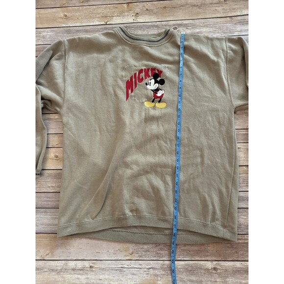 Vintage Mickey and Co Mickey Crewneck Sweatshirt Embroidered Braszos XL Tan - Picture 5 of 6